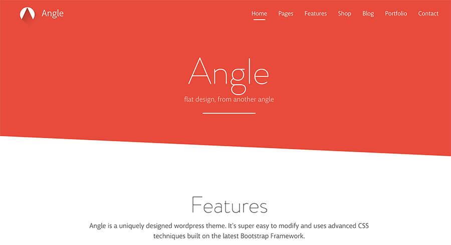Angle Flat Design WordPress Theme for Bloggers