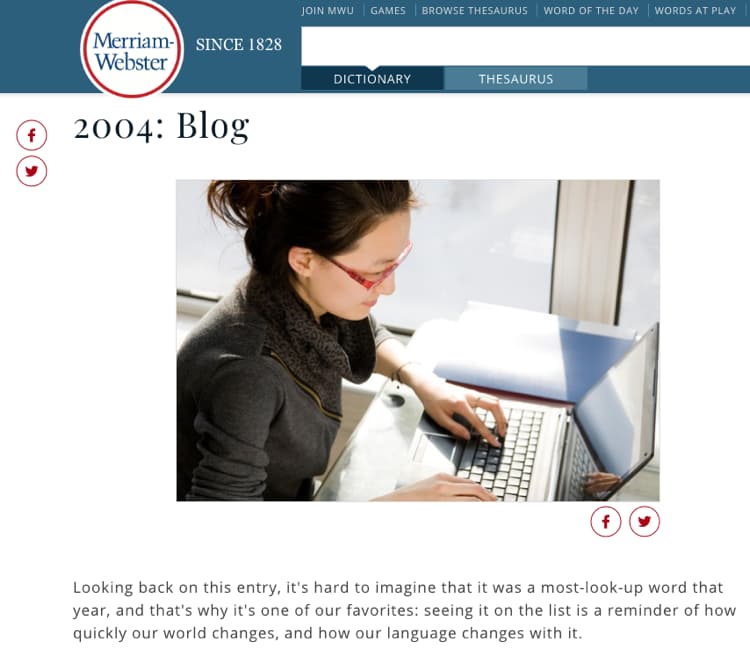 Blog is the Word of the Year 2004 on Merriam Webster-pichi@1x