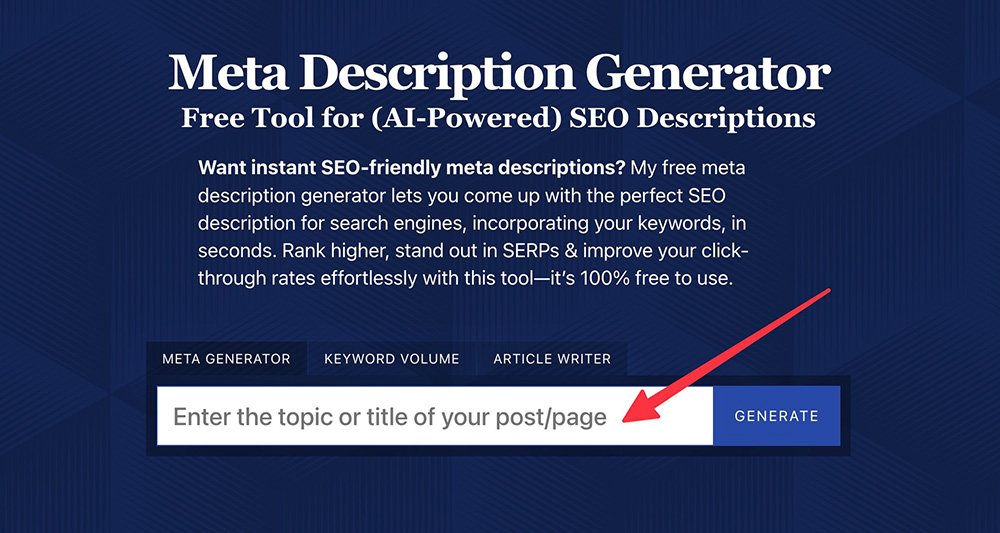Free Meta Description Generator Tool (AI-Powered) SEO Descriptions in Seconds