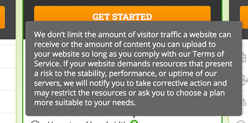 HostPapa Notification No Limit to Website Traffic