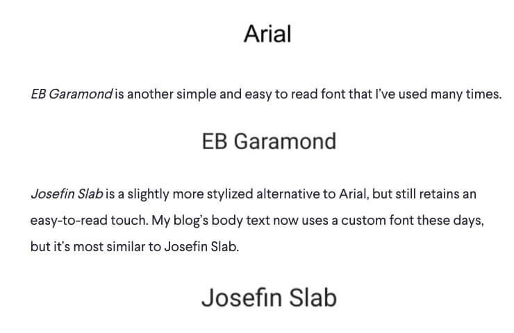 How to Choose the Right Font for Your eBook Design (Screenshot of Font Options)