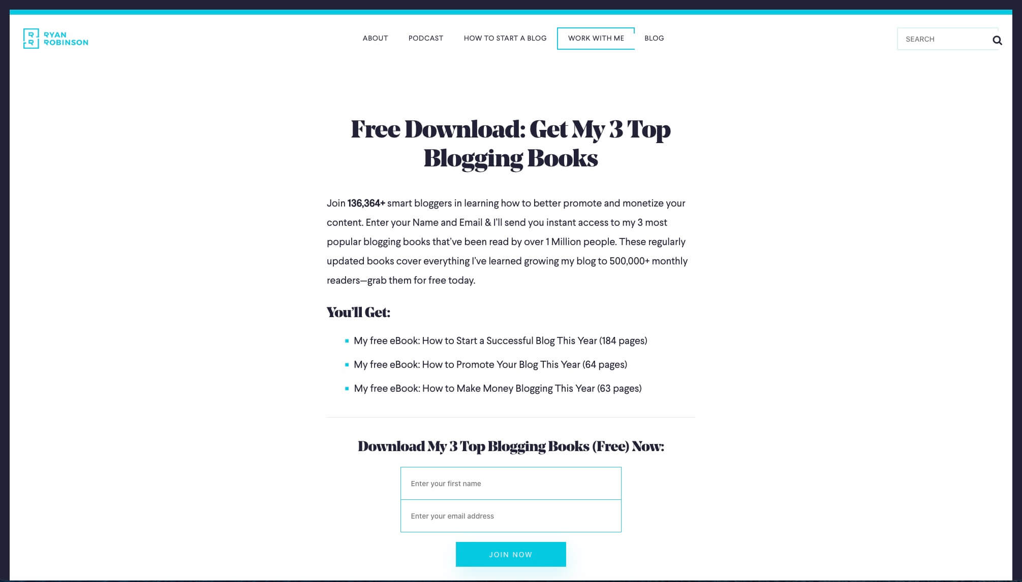 How to Write an eBook (Free Blogging Books Landing Page Example) Screenshot