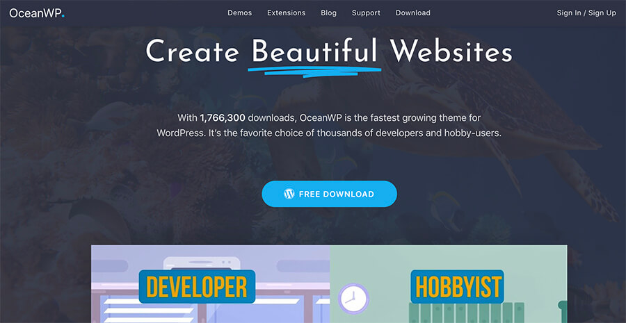 OceanWP WordPress Theme for Bloggers and Hobbyists