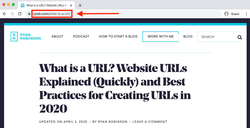 Screenshot of SEO-Friendly Website URL in Address Bar