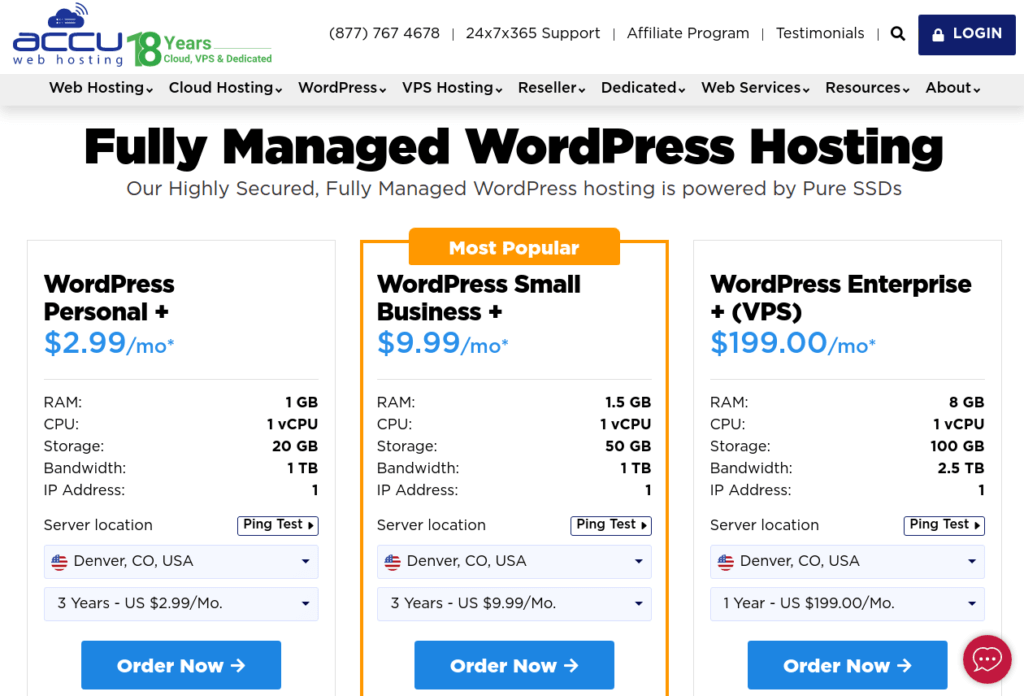 AccuWeb Cheap Hosting Plans Pricing