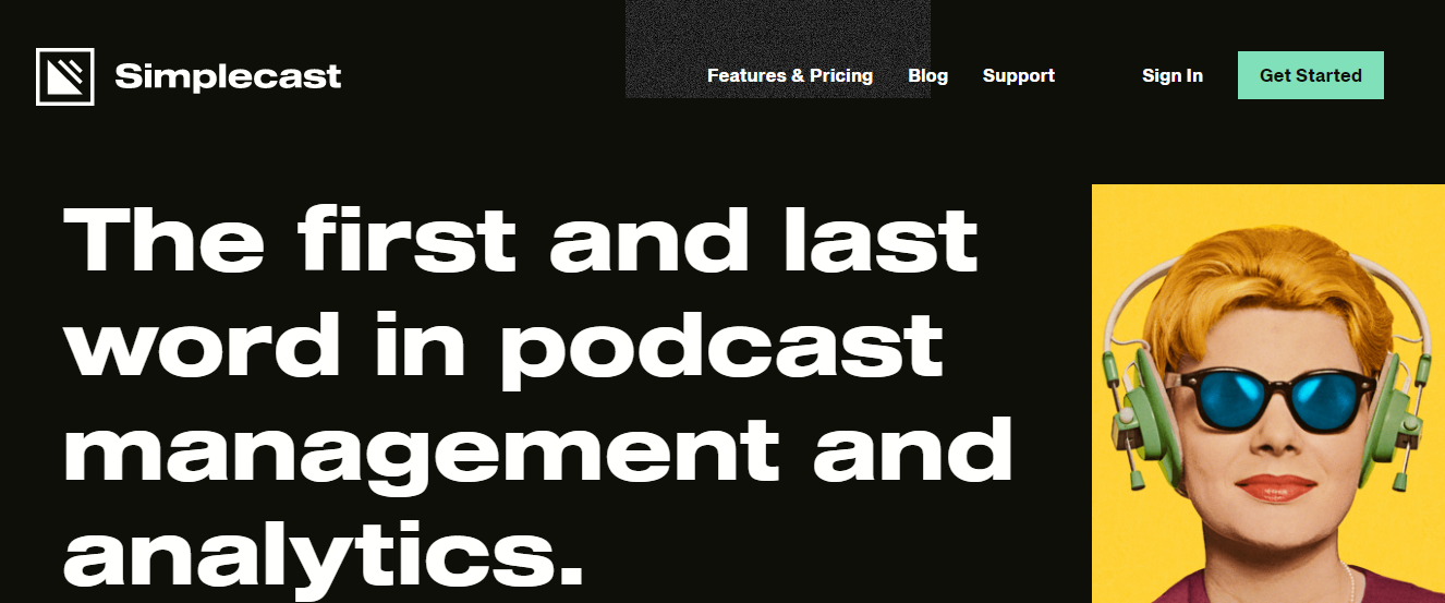Simplecast Podcast Hosting (Homepage Screenshot)