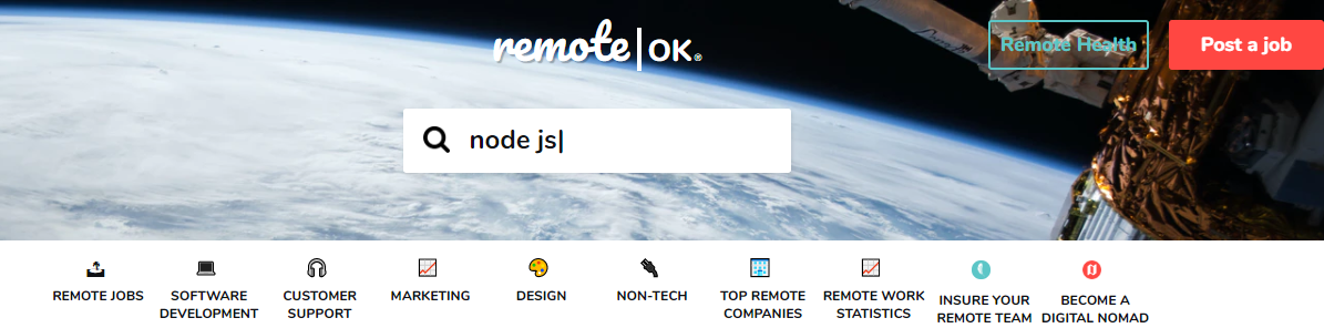 RemoteOk Homepage Screenshot