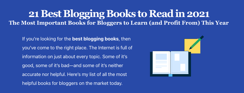Example of List or Listicle Post Template (Screenshot of Blogging Books Article)
