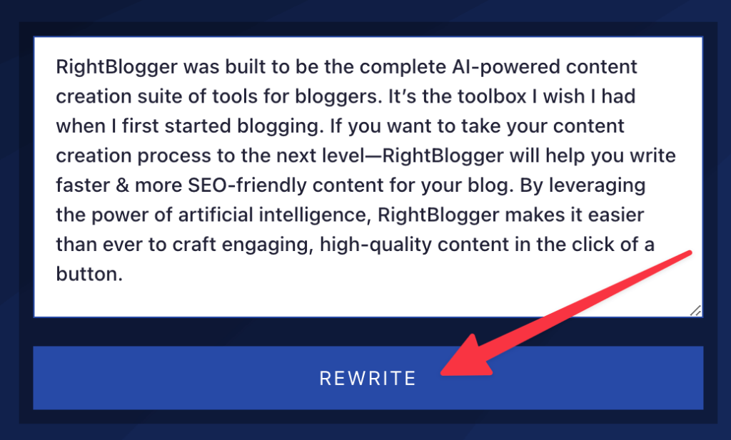 Free Paragraph Rewriter Tool (Step 2 Click Rewrite Button) Screenshot