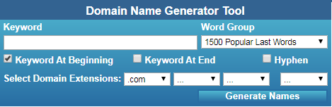 NameStall Domain Generator Tool Screenshot