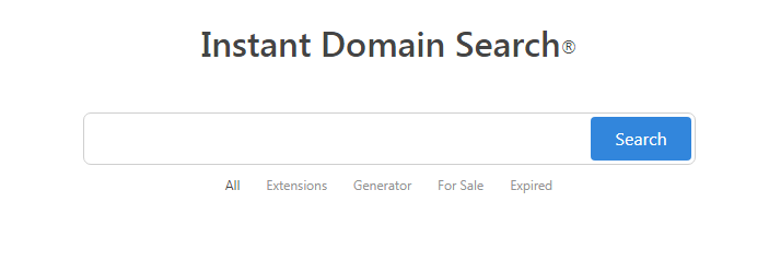 Instant Domain Search Generator Homepage
