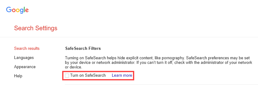 Screenshot How to Turn Off Google SafeSearch (to Find Your Blog on Google)