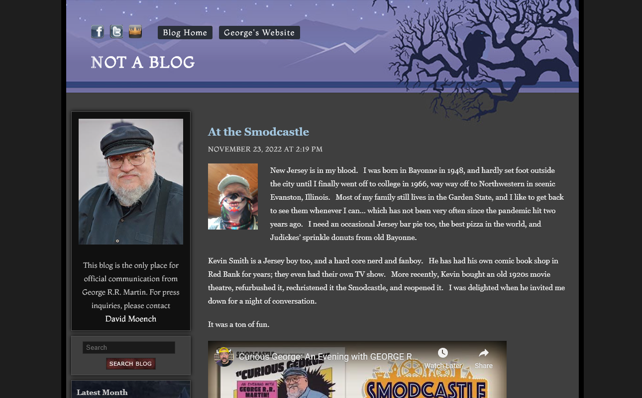 Not a Blog Example by George R R Martin