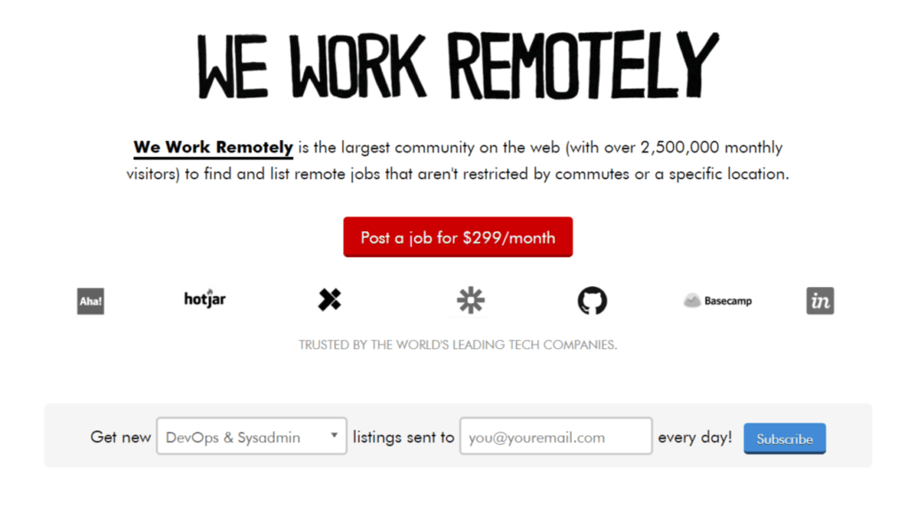 Remote Jobs Websites We Work Remotely