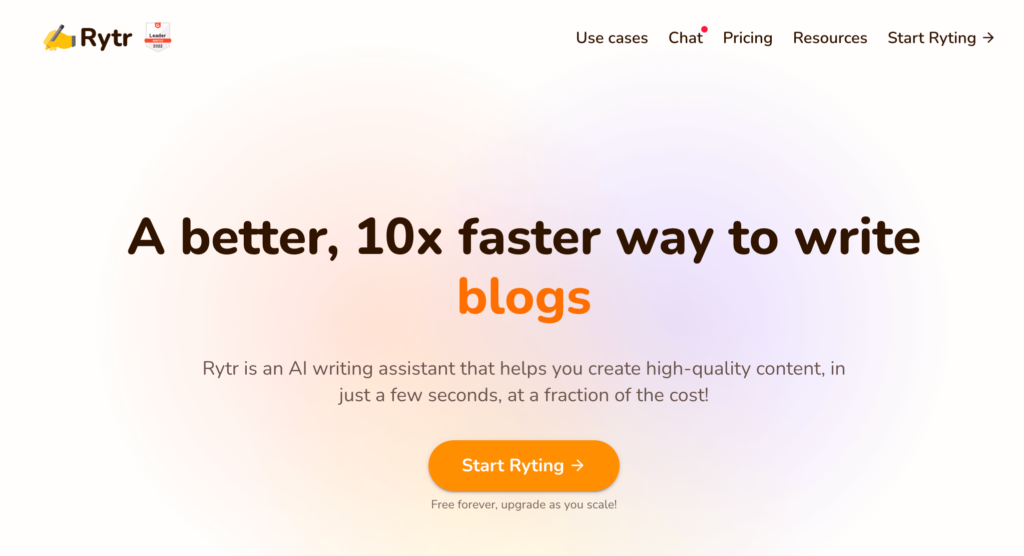 Rytr AI Tools for Content Creation and Writing Blogs (Screenshot)