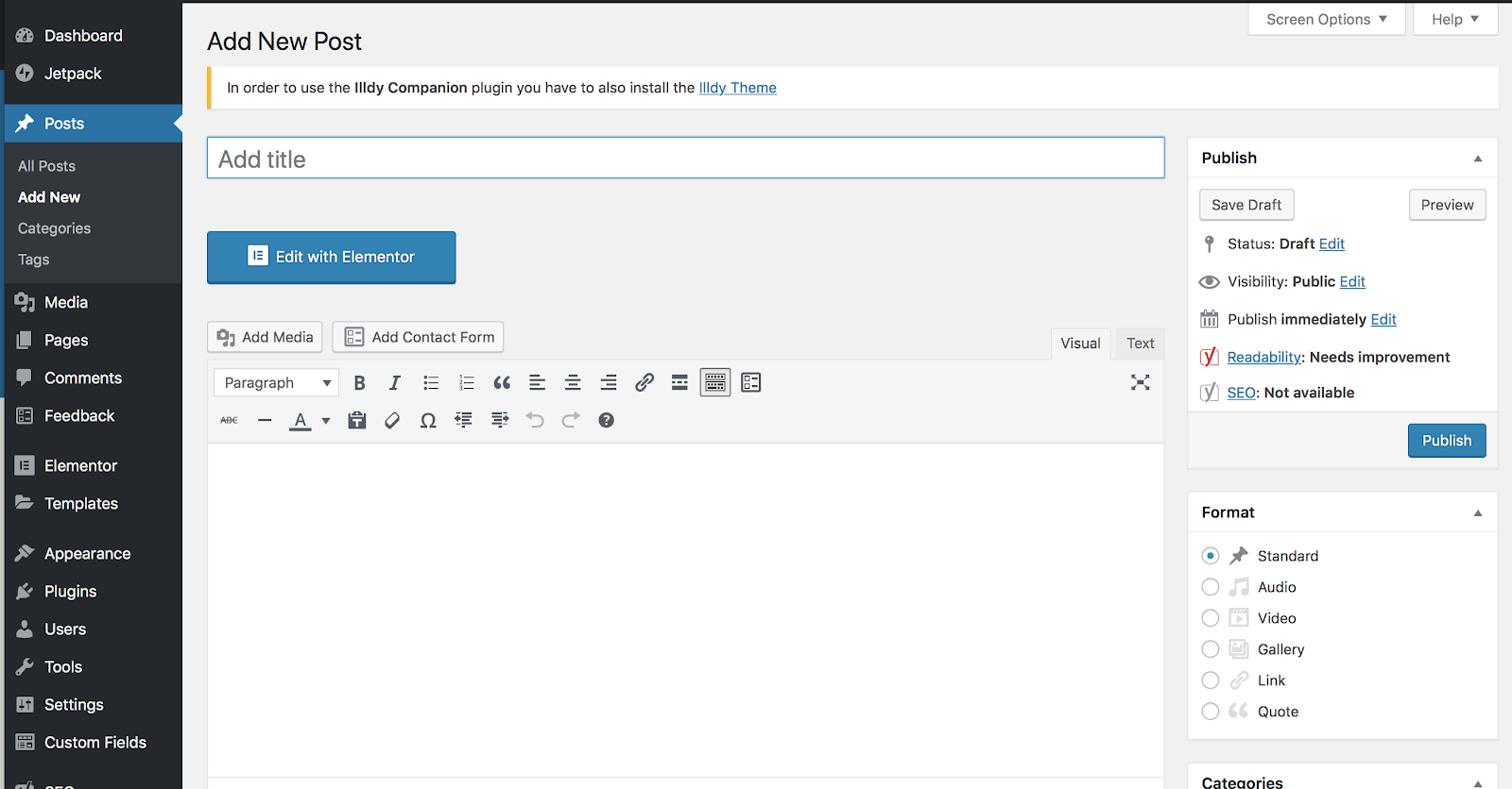 Self-Hosted WordPress Content Editor Screenshot