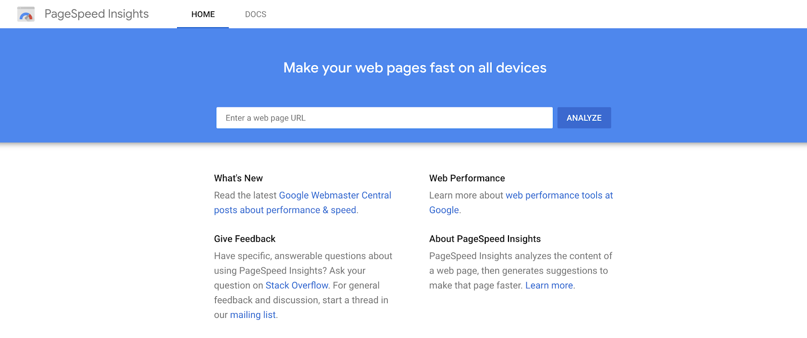 Google Page Speed Insights Tool (Screenshot) to See Page Load Time