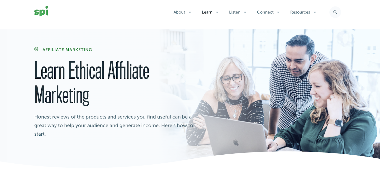 Smart Passive Income Learning Center (Affiliate Marketing) Screenshot Landing Page