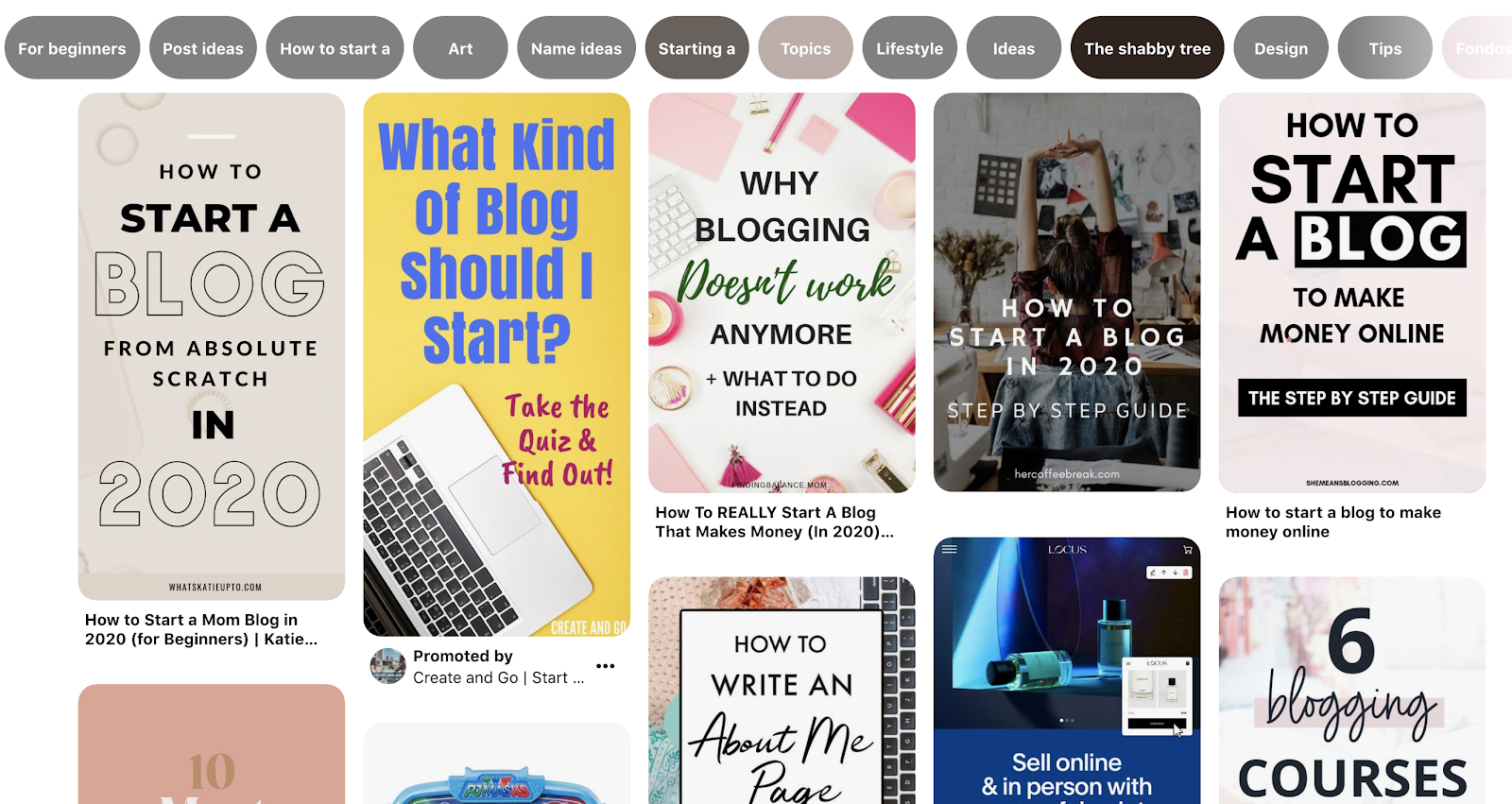 Using Pinterest to Find Your Blog Target Audience and Learn About Them (Pinterest Search Screenshot)
