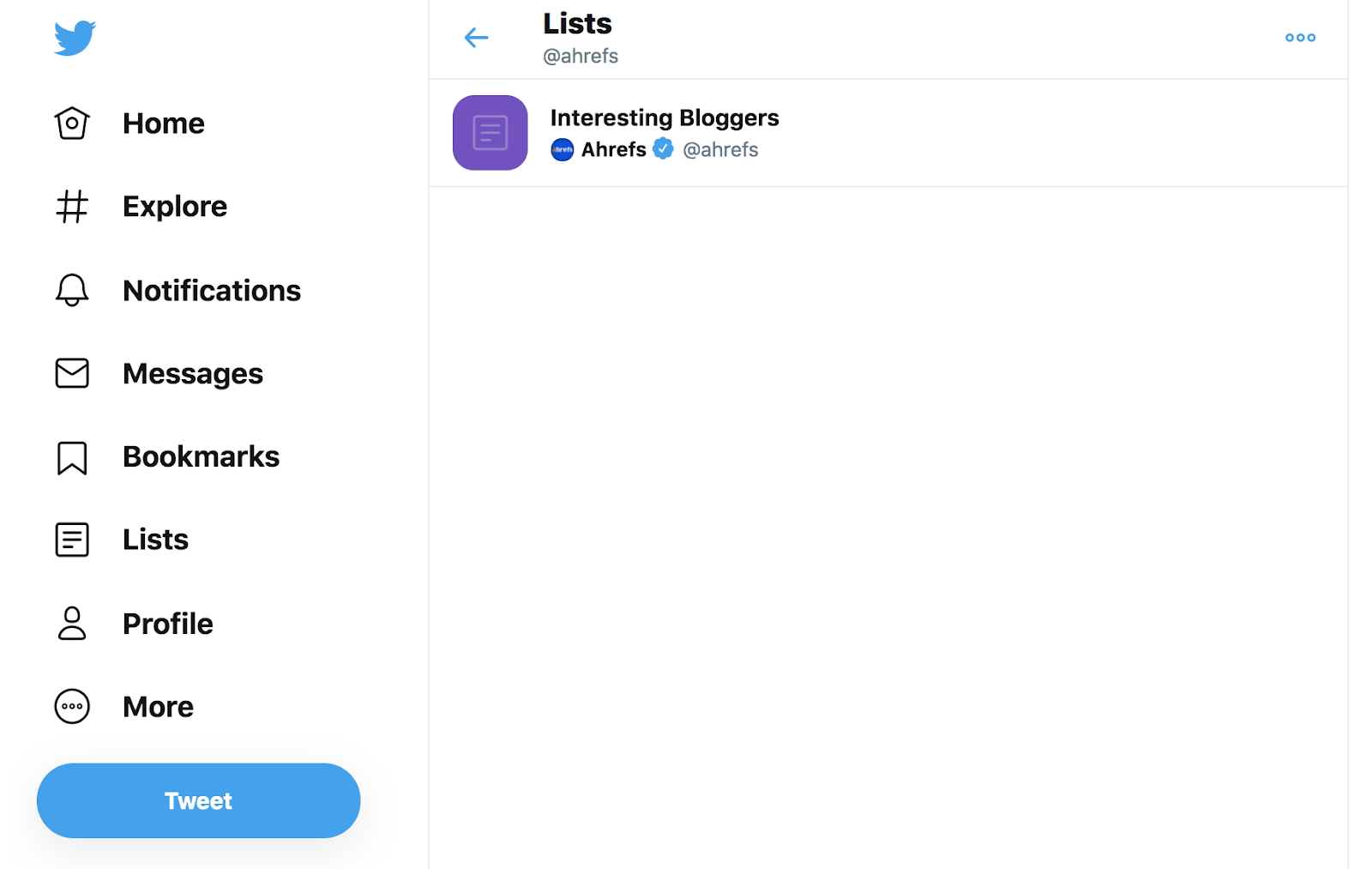 Viewable Public Twitter Lists (Screenshot Example) to Help Find Your Target Audience
