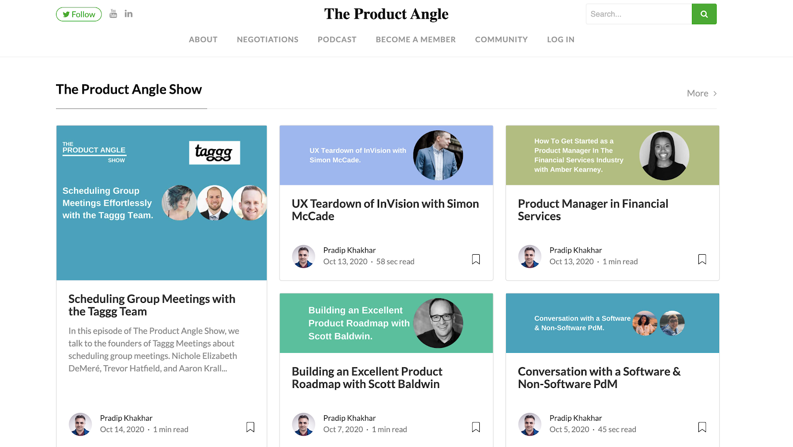 The Product Angle Screenshot (Example of WordPress Powered Blogging Platform)