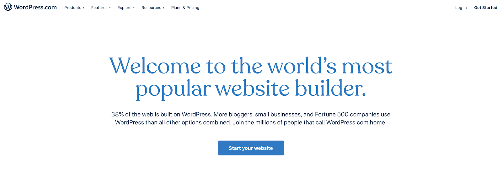 WordPress.com Screenshot (Blogging Platforms and Examples)