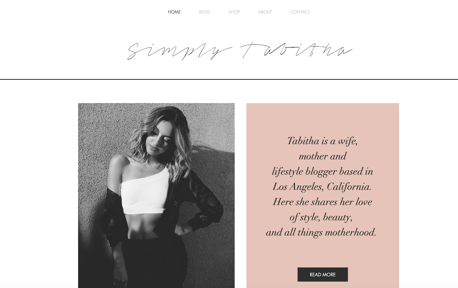Simply Tabitha Example of Wix as a Blogging Platform