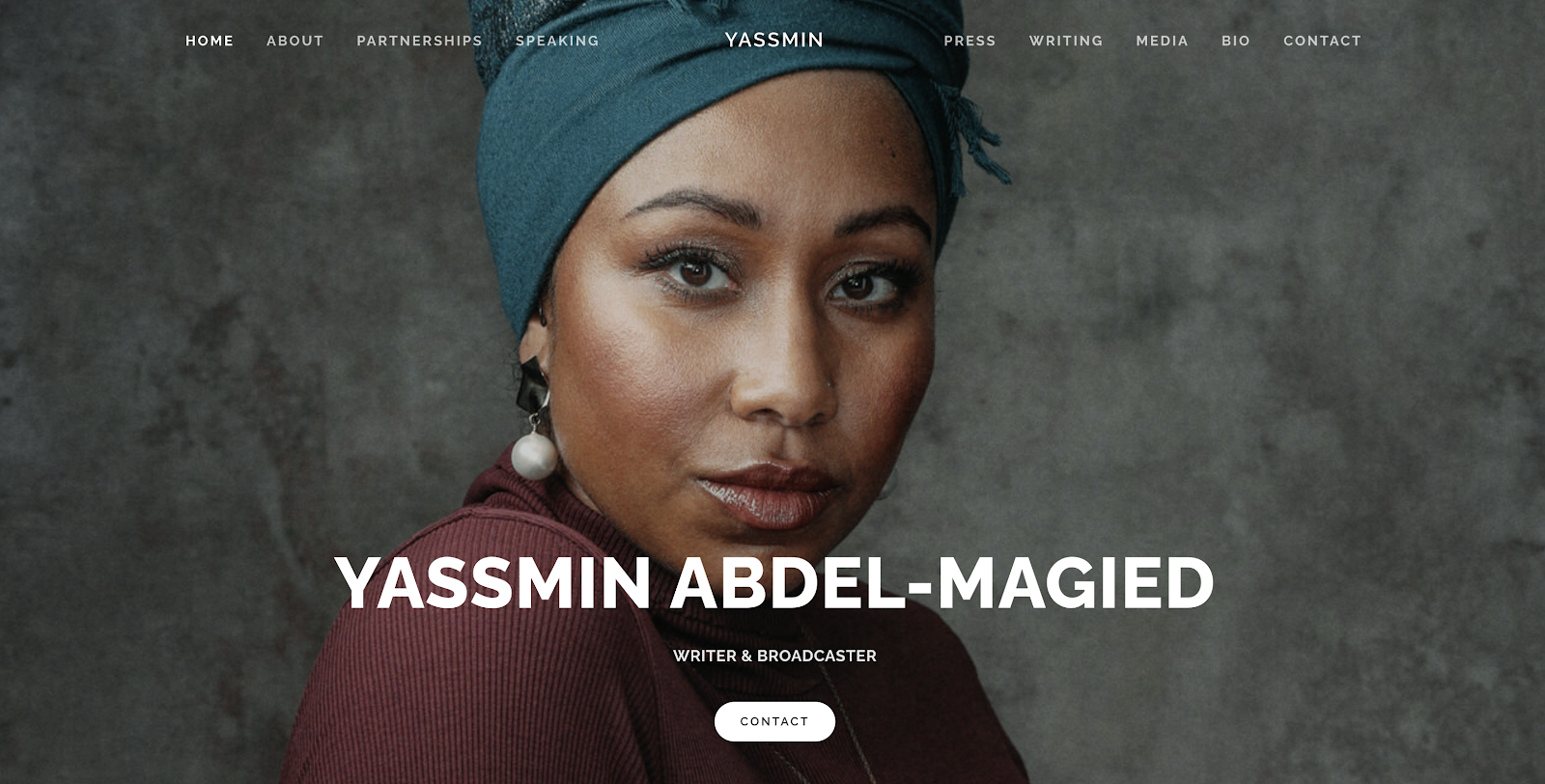 Yassmin Abdel-Magied Screenshot of Squarespace Website