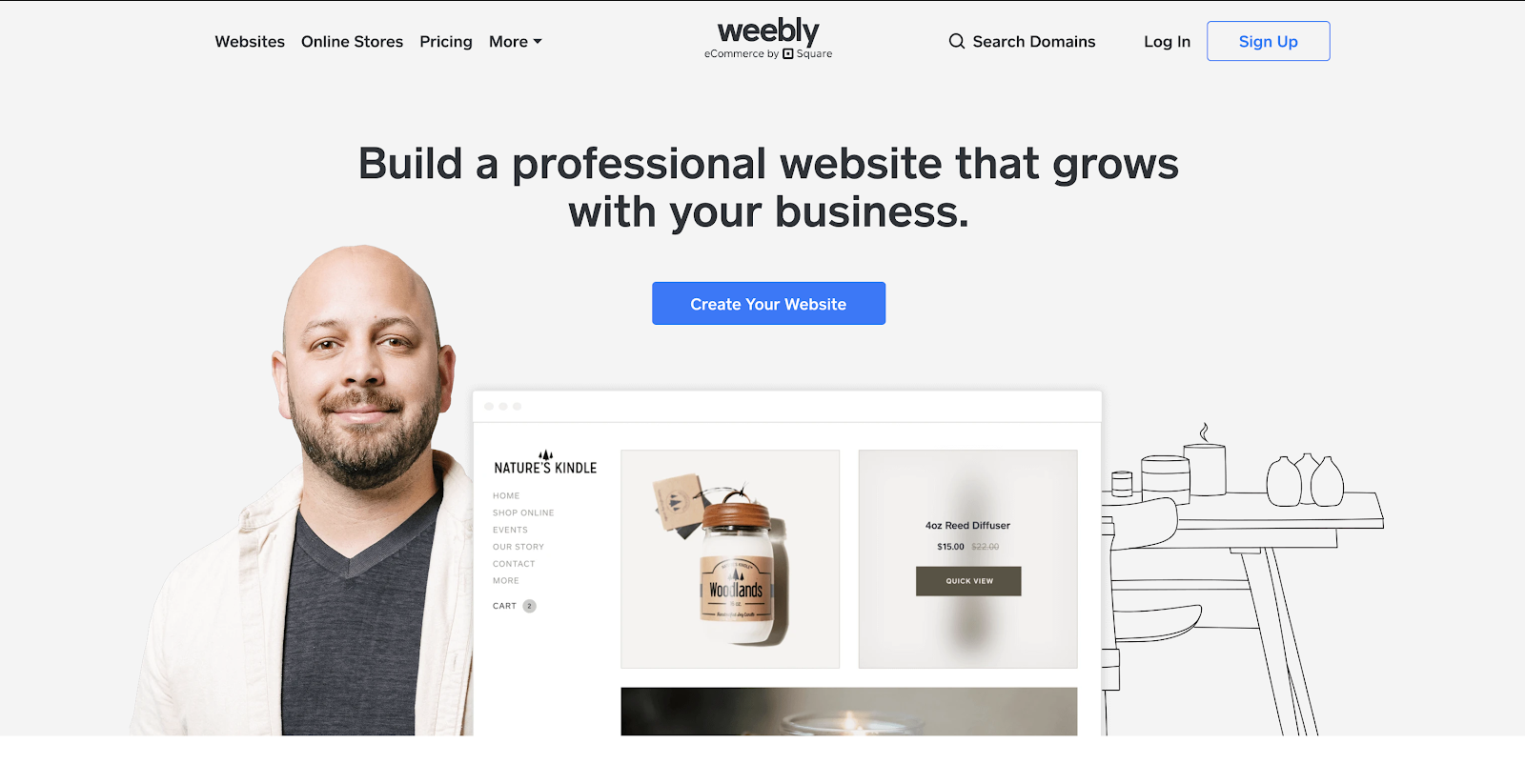 Weebly Blogging Platform (Homepage Screenshot)