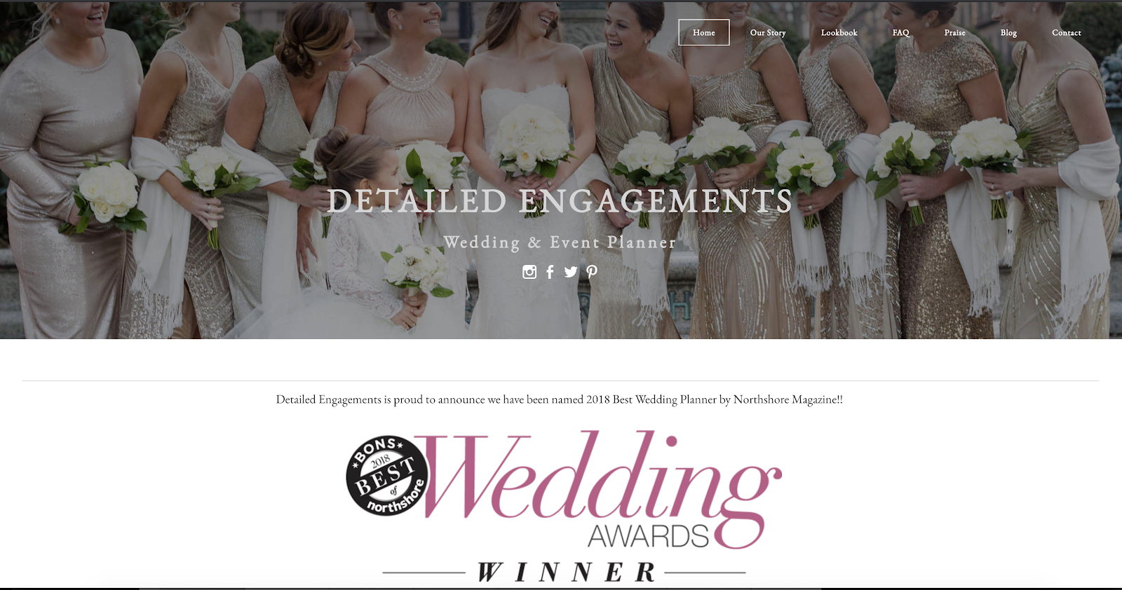 Detailed Engagements Homepage Screenshot (Example of Weebly Website)