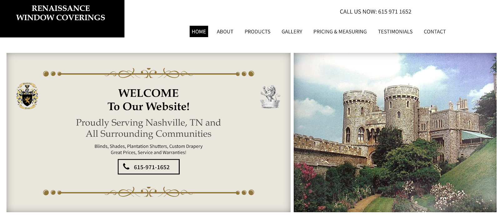Window Dressings Company (Screenshot) Duda Website Example