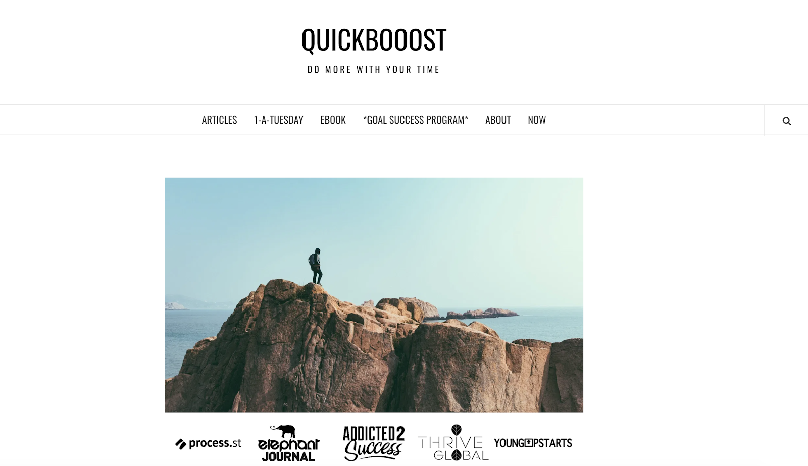 QuickBooost Blog Example Screenshot