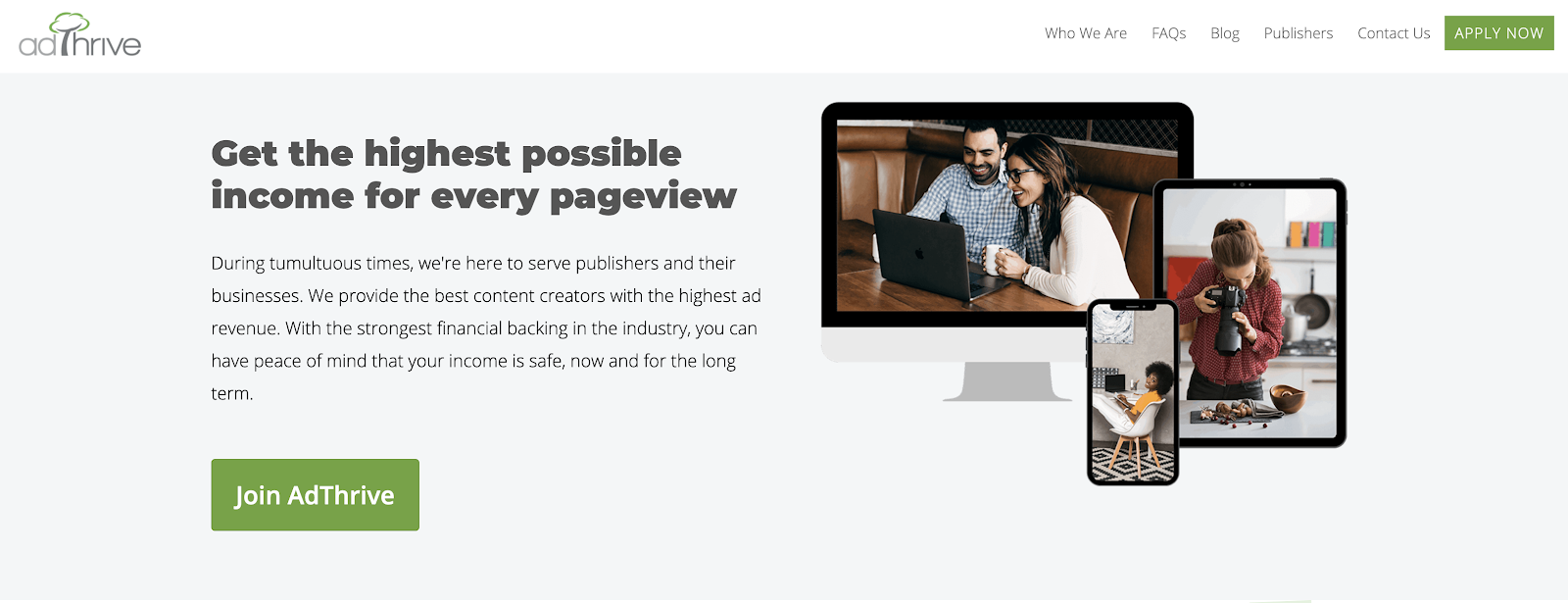 AdThrive Blog Ads Network (Homepage Screenshot)