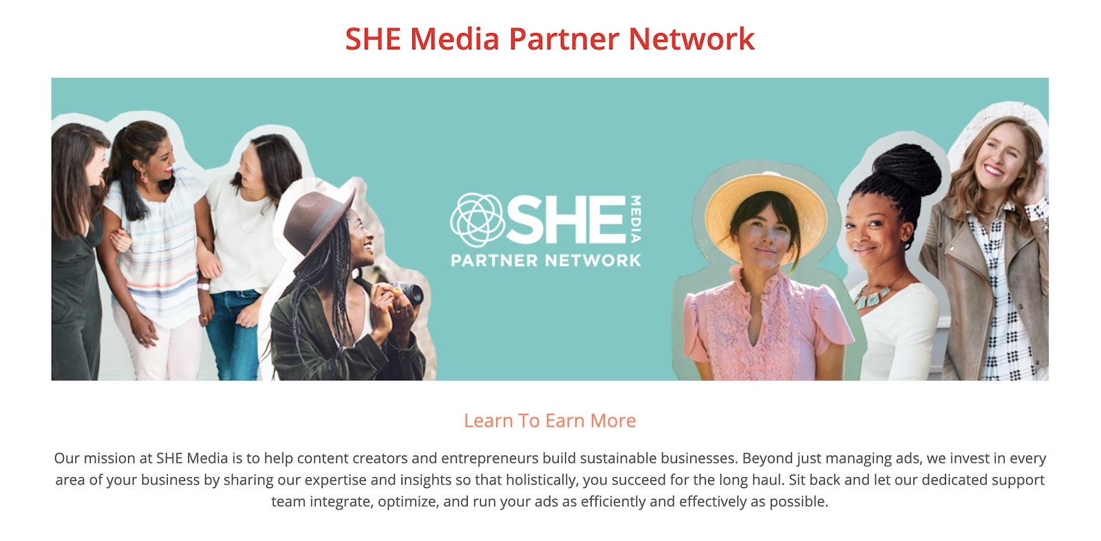 SHE Media Blog Advertising Network for Women (Screenshot)