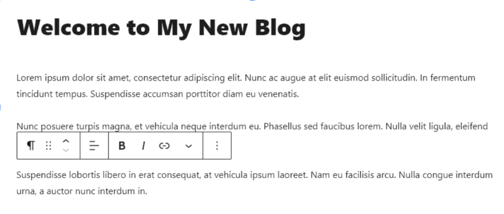 Welcome to My New Blog (Screenshot) Writing Your First Blog Post Example