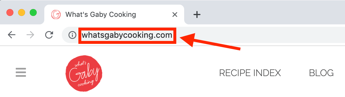 Start a Food Blog Domain Name URL Address Bar