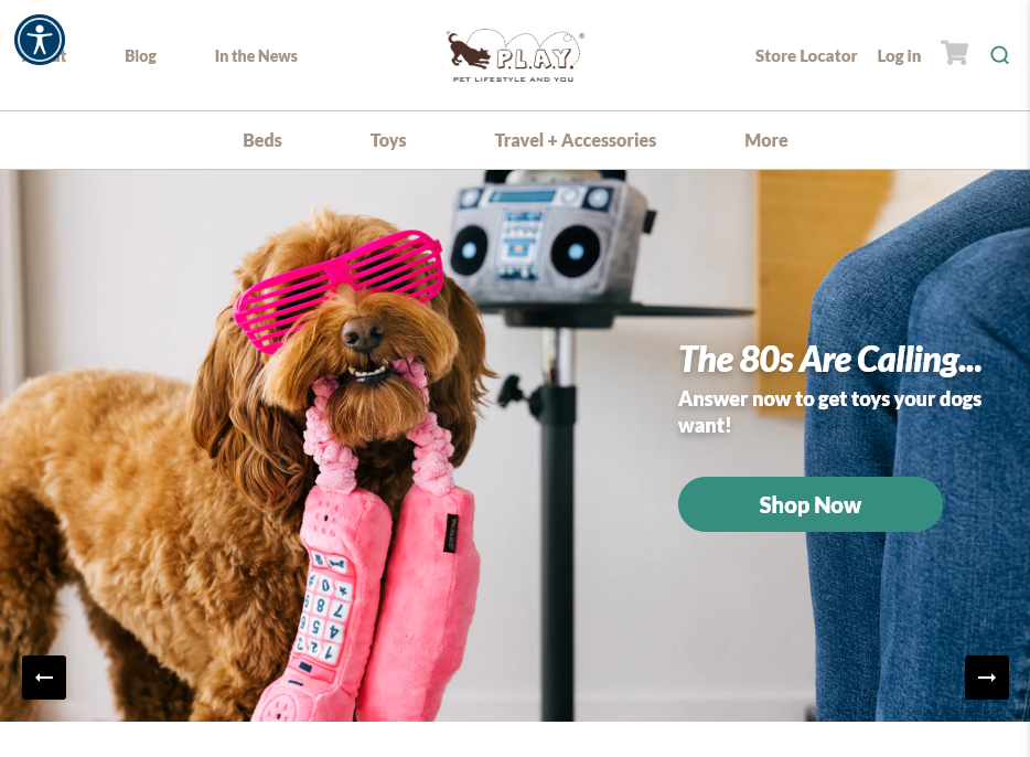 Pet Play Pet Blog Example (Homepage Screenshot)